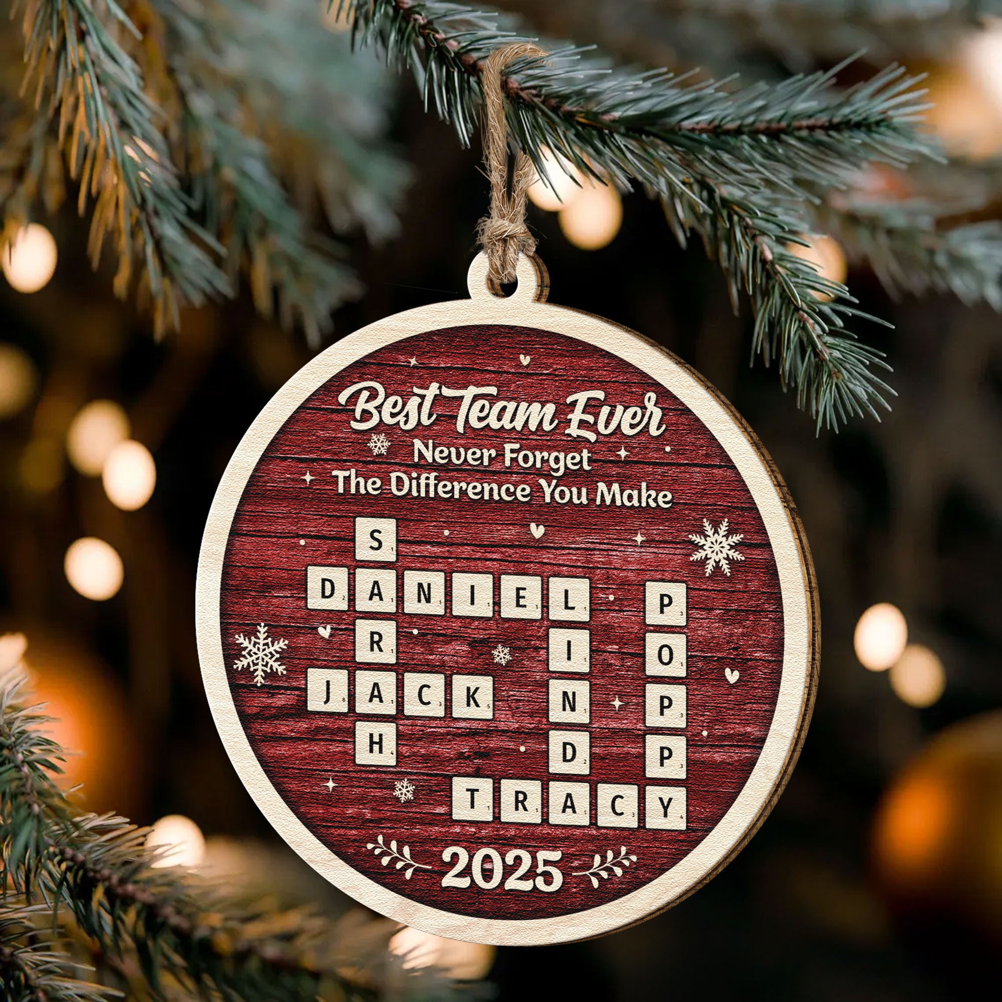 Best Team Ever Scrabble - Personalized Wooden Ornament