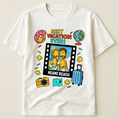 Best Vacation Ever Simpsonized Portrait - Personalized Photo Shirt