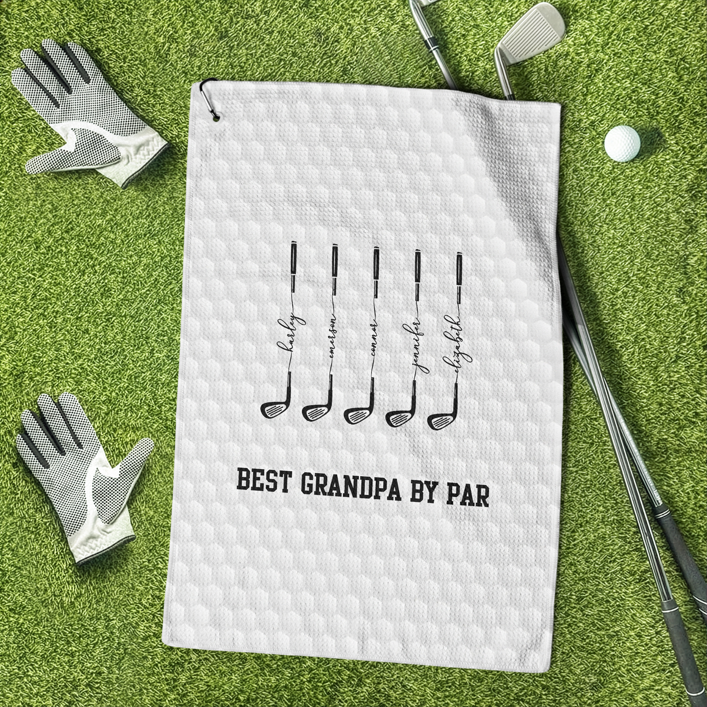 Best-Dad-By-Par,-Best-Grandpa-By-Par-Personalized-Golf-Towel-1