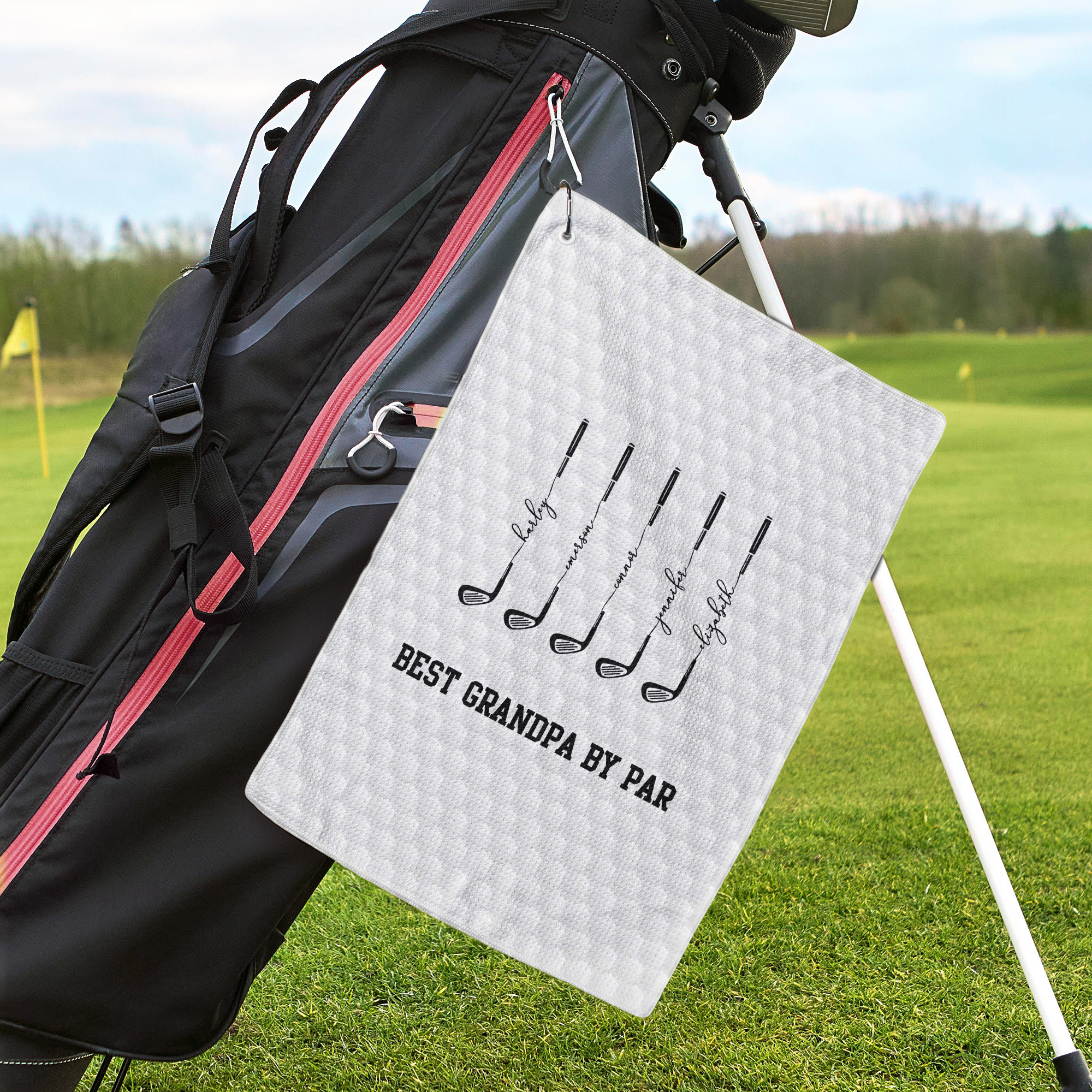 Best-Dad-By-Par,-Best-Grandpa-By-Par-Personalized-Golf-Towel-2