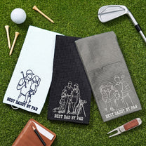 Best_Dad_By_Par_Faceless_Sketch_Line_Art_Personalized_Golf_Towel_1