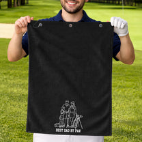 Best_Dad_By_Par_Faceless_Sketch_Line_Art_Personalized_Golf_Towel_2