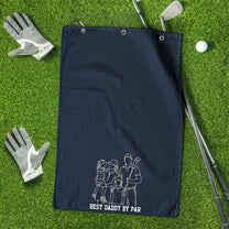 Best_Dad_By_Par_Faceless_Sketch_Line_Art_Personalized_Golf_Towel_5