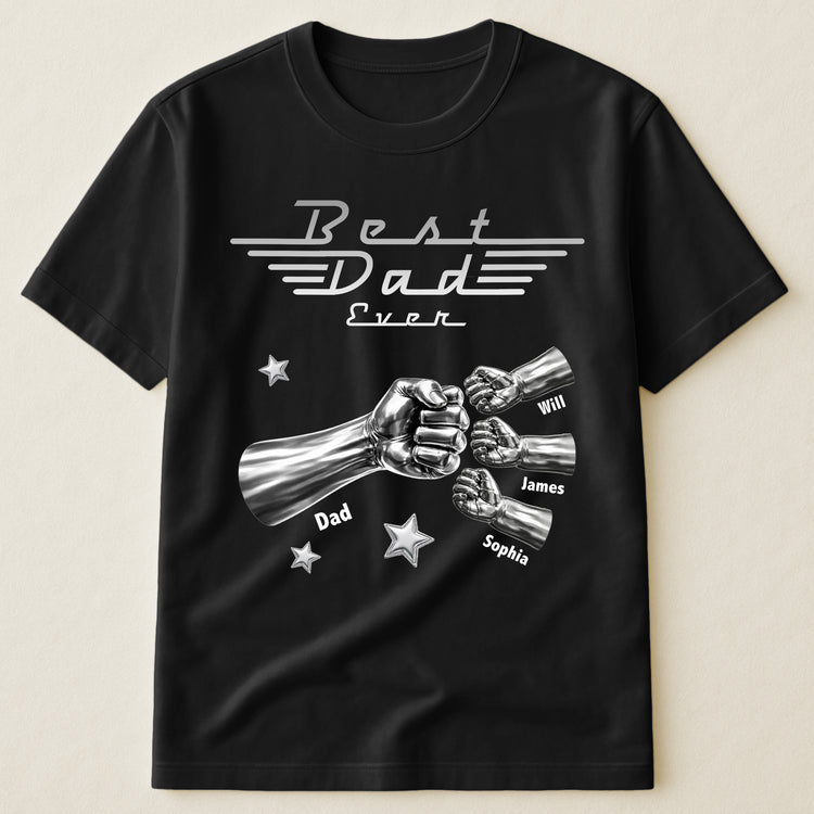 Best-Dad-Ever,-Best-Papa-Ever-Metalic-Fist-Bump-Personalized-Shirt-3
