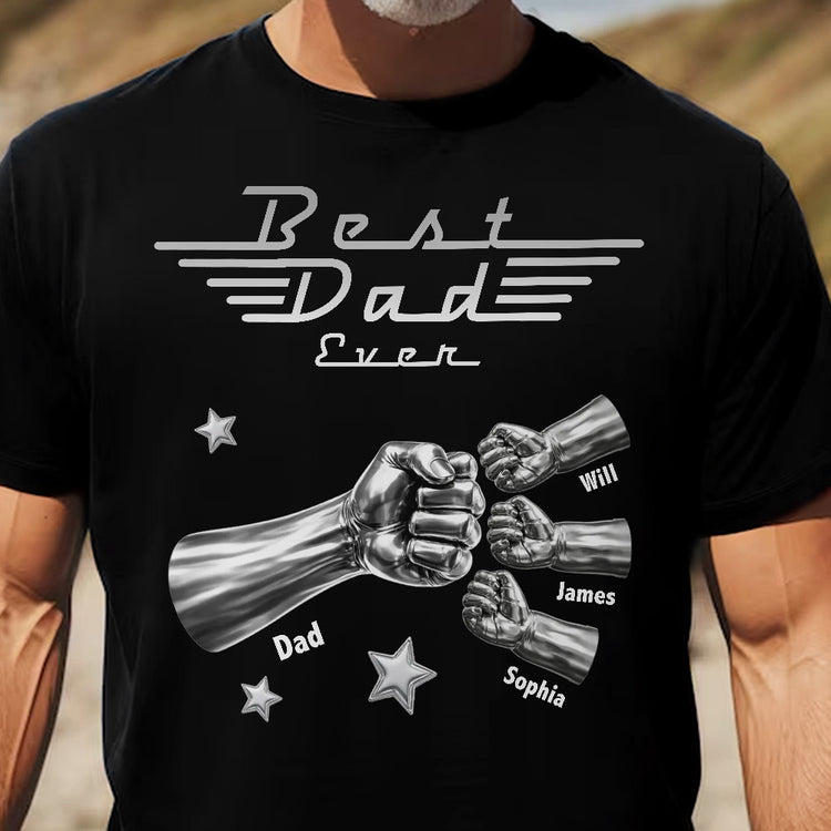 Best-Dad-Ever,-Best-Papa-Ever-Metalic-Fist-Bump-Personalized-Shirt-4