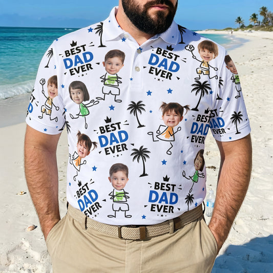 Best-Dad-Ever-Custom-Cute-Kid-Face-Fathers-Day-Gift-For-Dad-Husband-Grandpa-Personalized-Polo-Shirt-1