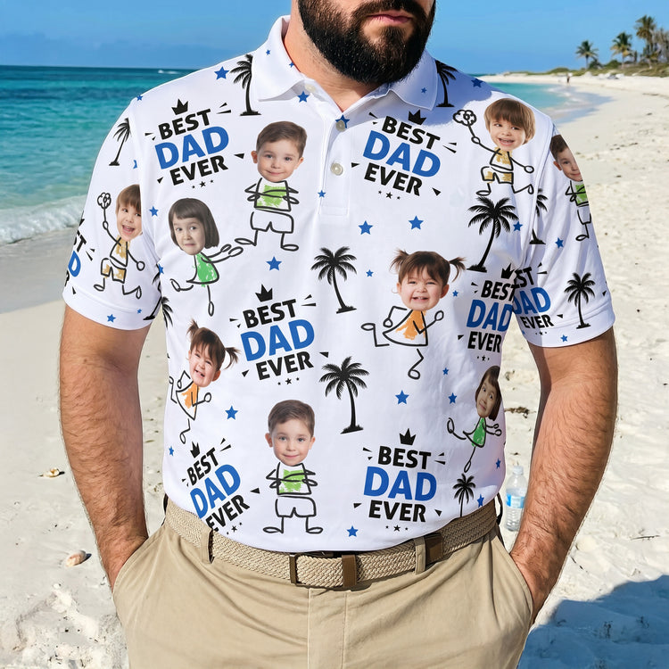 Best-Dad-Ever-Custom-Cute-Kid-Face-Fathers-Day-Gift-For-Dad-Husband-Grandpa-Personalized-Polo-Shirt-1