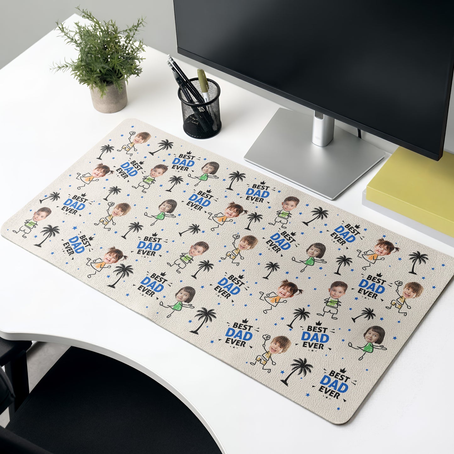 Best-Dad-Ever-Custom-Kid-Face-Fathers-Day-Gift-For-Dad-Husband-Personalized-Desk-Mat-2