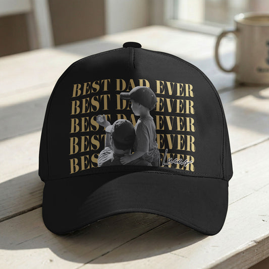 Best-Dad-Ever-Custom-Vintage-Photo-Personalized-Cap-1