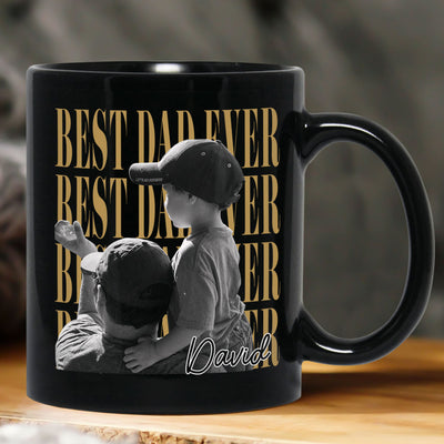 Best Dad Ever Custom Vintage Photo - Personalized Mug