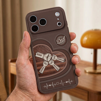 Best Dad Ever Fist Bump Dad & Kids - Personalized Phone Case