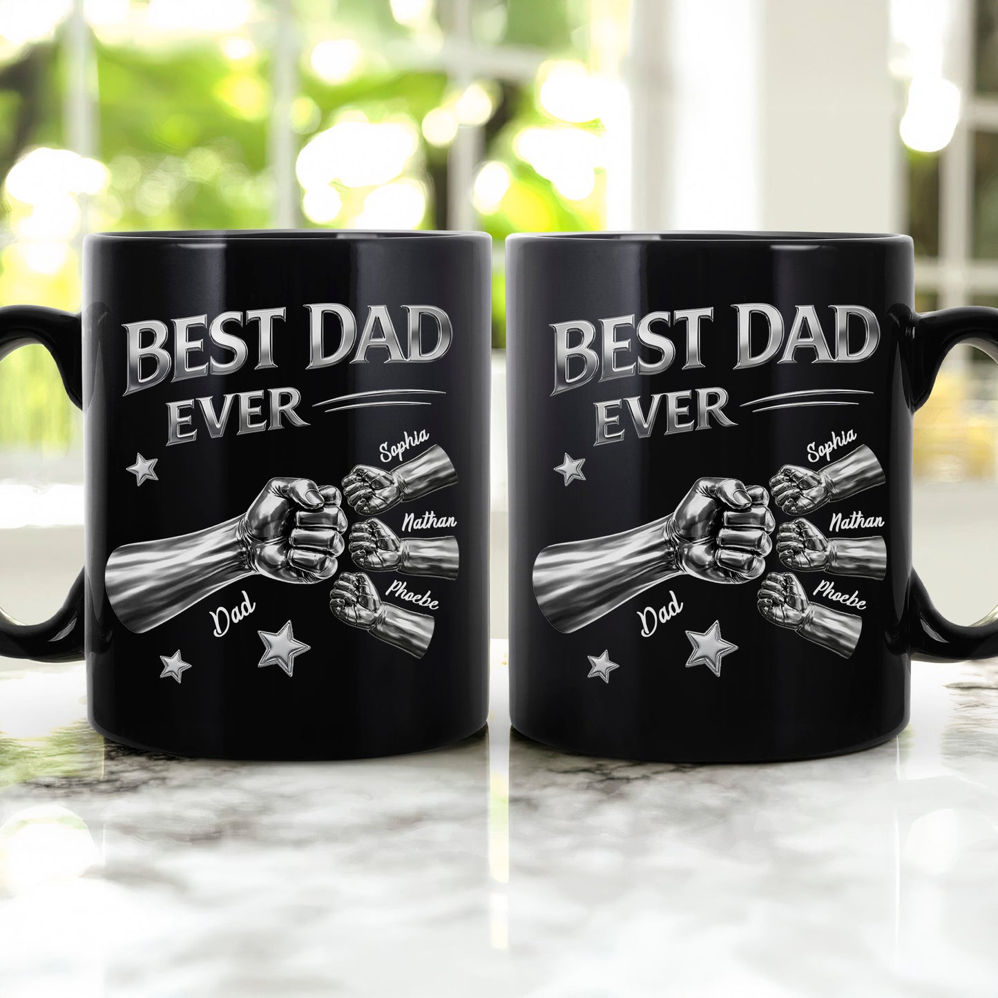Best-Dad-Ever-Fist-Bump-Fathers-Day-Gift-For-Him-New-Version-Personalized-Mug-2
