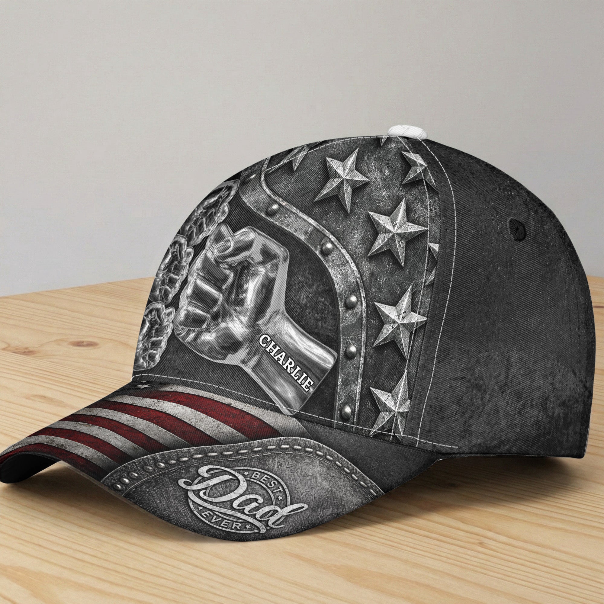 Best_Dad_Ever_Metal_Style_Print_Personalized_Cap_2