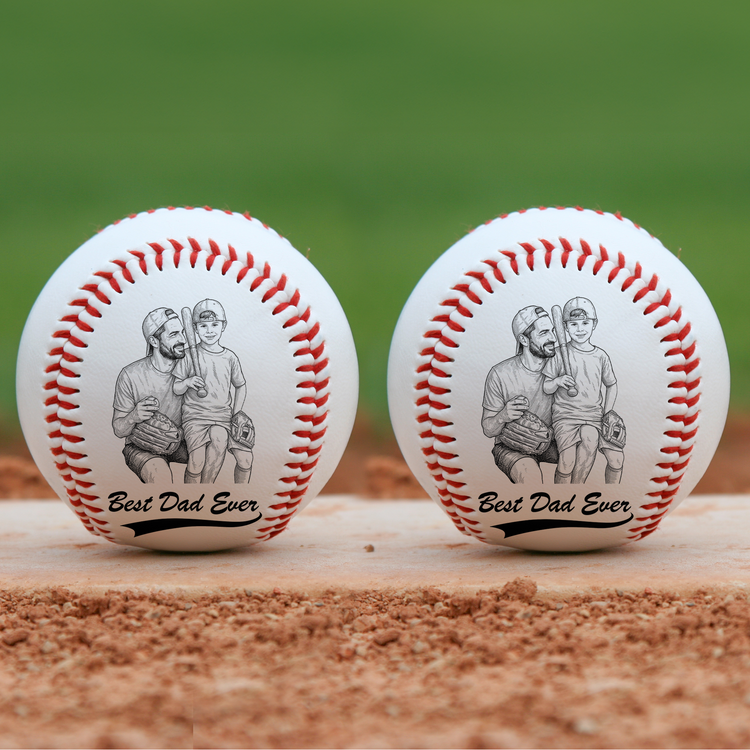 Best-Dad-Ever-Photo-Sketch-Line-Art-Fathers-Day-Gift-For-Dad-Husband-Personalized-Baseball-1