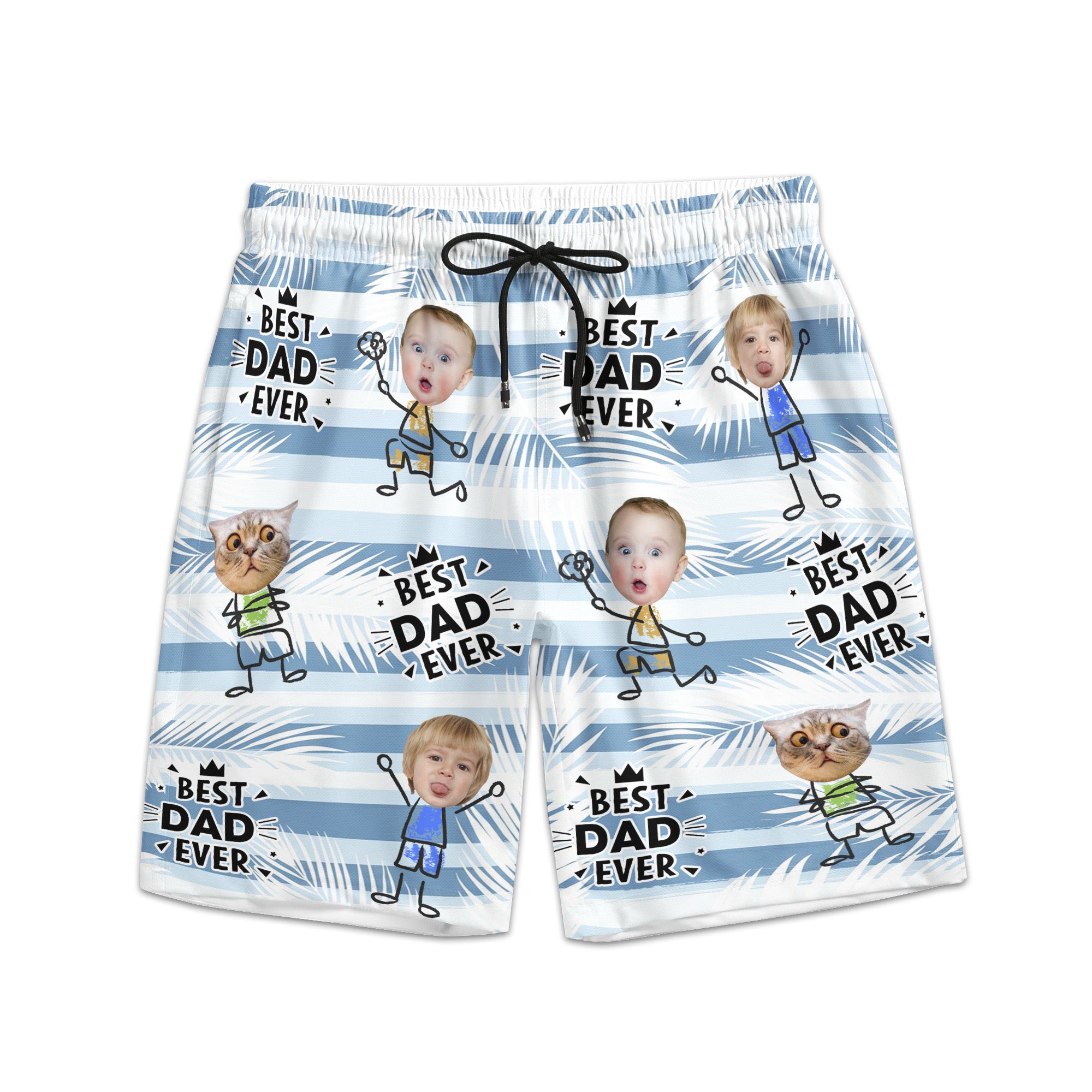 Best-Dad-Ever-Striped-Pattern-Fathers-Day-Gift-For-Dad-Husband-Personalized-Shorts-3