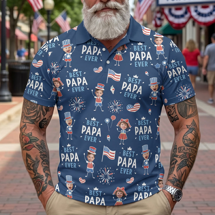 Best-Dad-Ever-USA-Flag-Personalized-Polo-Shirt-3