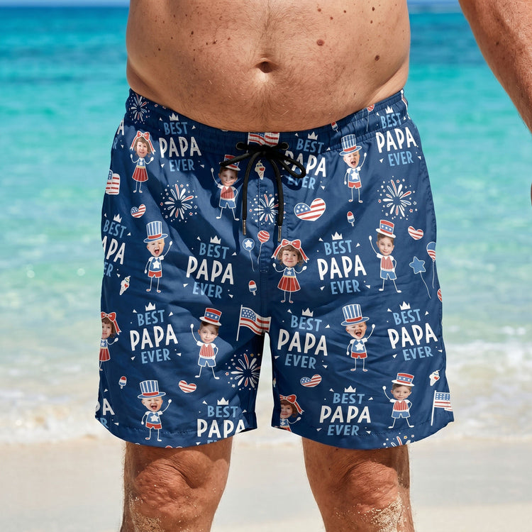 Best_Dad_Ever_Usa_Flag_Personalized_Shorts_5