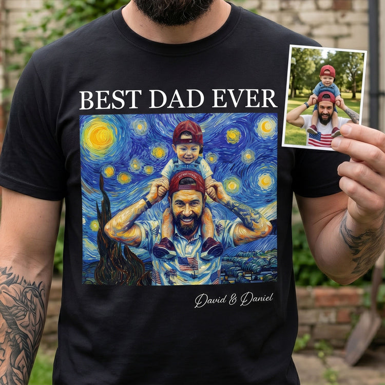 Best-Dad-Ever-Van-Gogh-Art-Fathers-Day-Gift-For-Dad-Husband-Grandpa-Personalized-Shirt-1