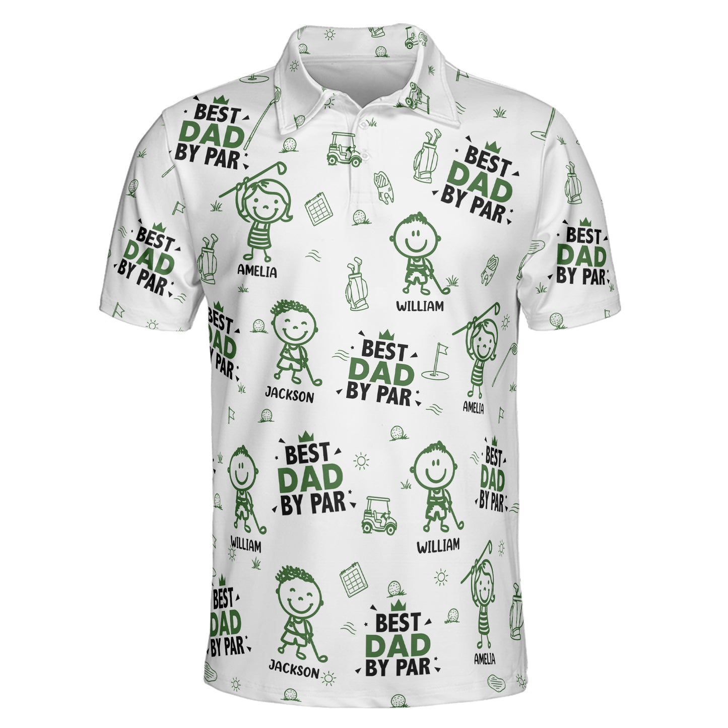 Best-Dad,-Grandpa-By-Par,-Cute-Kids-Art,-Toile-De-Jouy-Personalized-Polo-Shirt-3