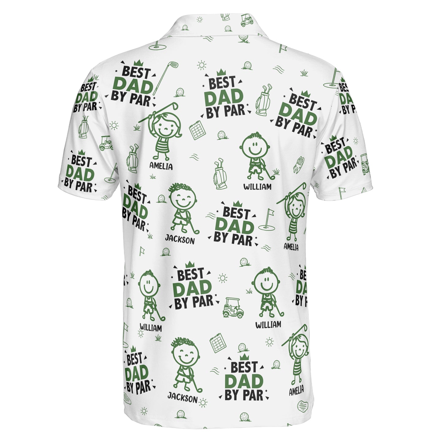 Best-Dad,-Grandpa-By-Par,-Cute-Kids-Art,-Toile-De-Jouy-Personalized-Polo-Shirt-4