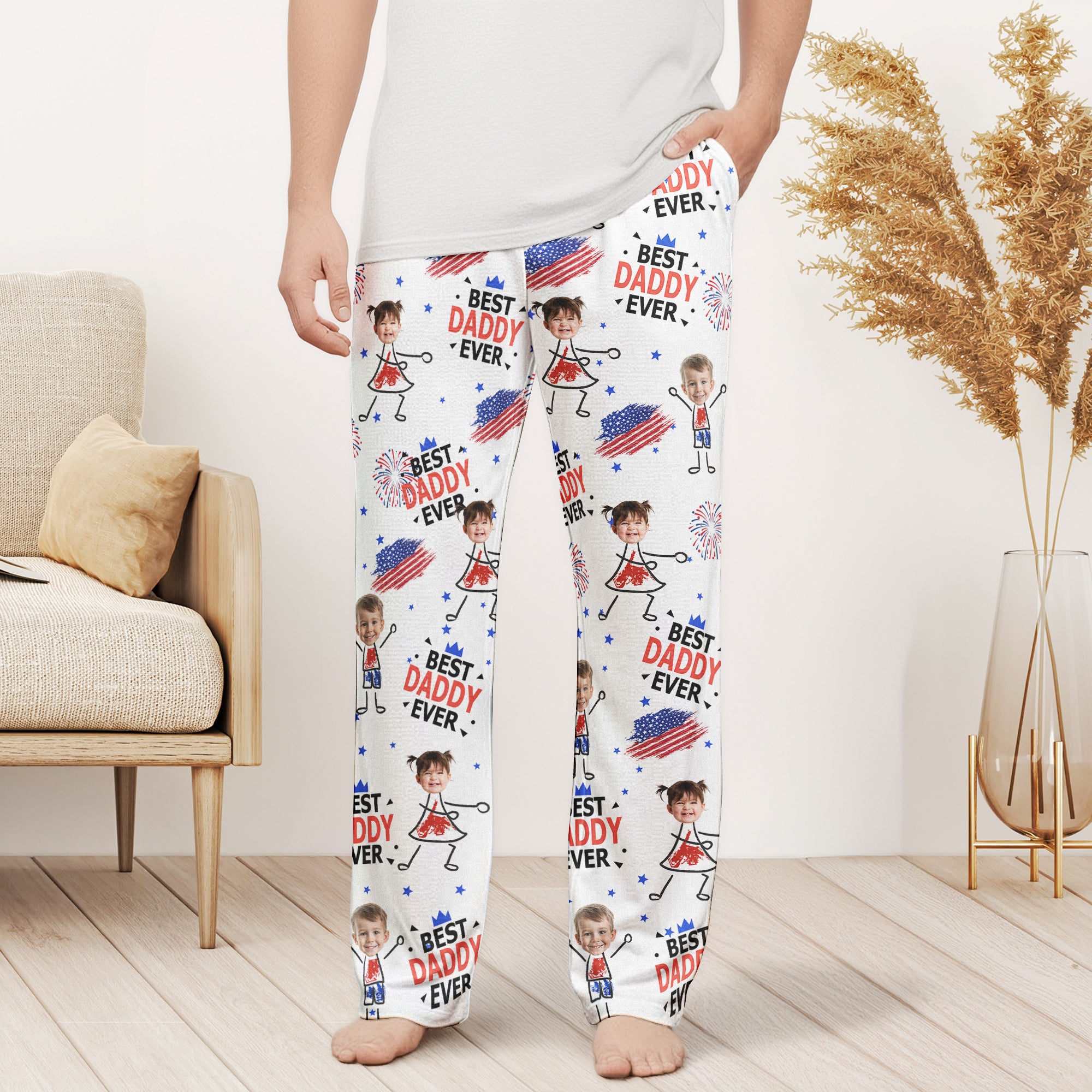Best-Dad-Grandpa-Ever-Custom-Photo-Personalized-Lounge-Pants-1