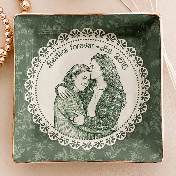 Best-Friends-Gift-For-Her-Custom-Photo-Sketch-Line-Art-Personalized-Jewelry-Dish-2