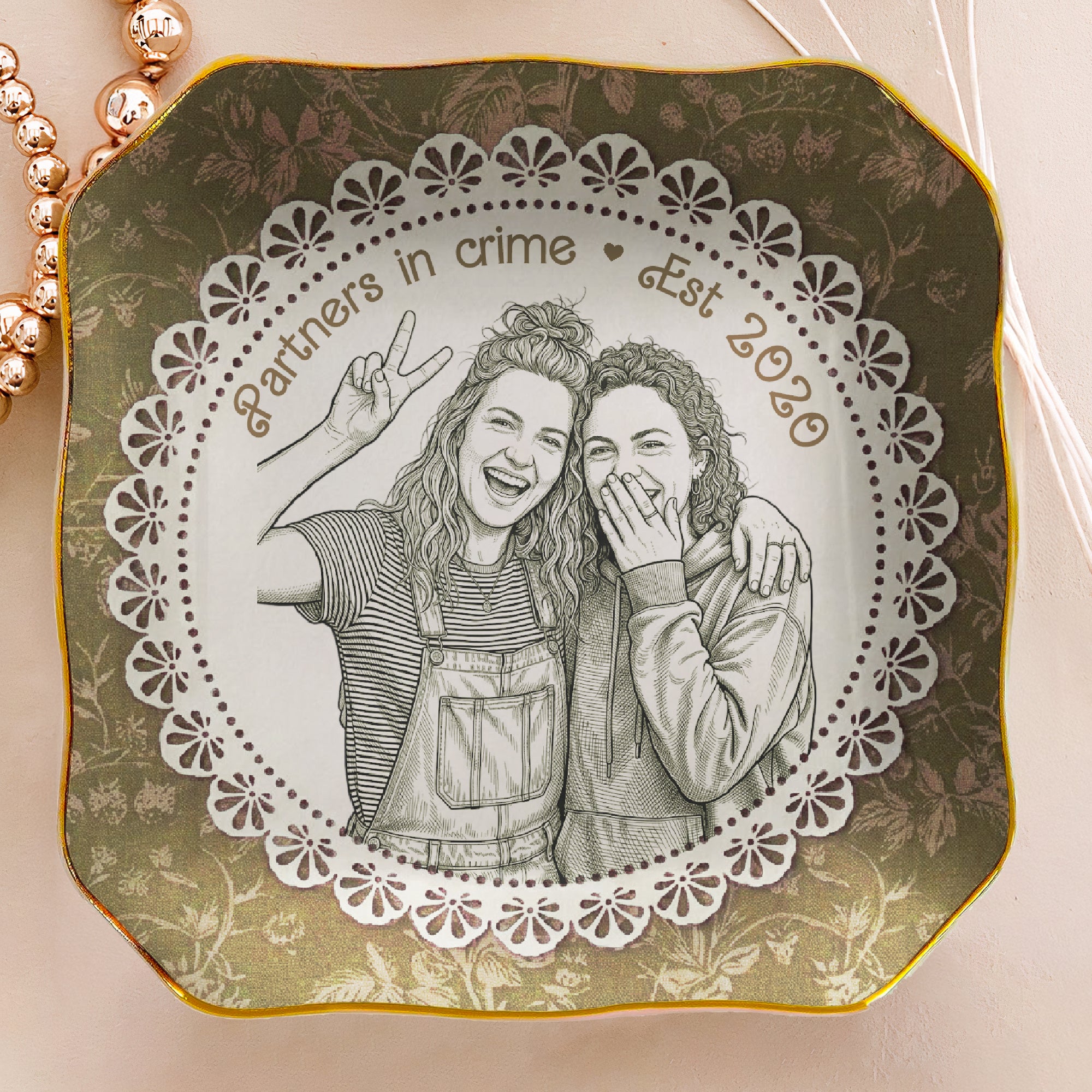 Best-Friends-Gift-For-Her-Custom-Photo-Sketch-Line-Art-Personalized-Jewelry-Dish-3