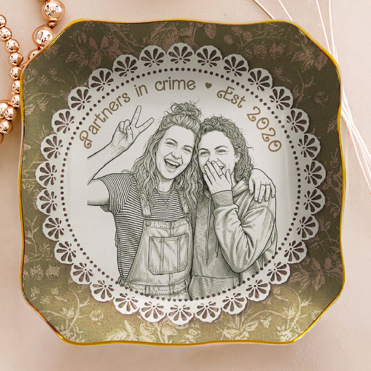 Best-Friends-Gift-For-Her-Custom-Photo-Sketch-Line-Art-Personalized-Jewelry-Dish-3