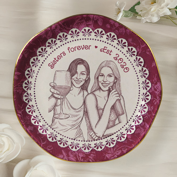 Best-Friends-Gift-For-Her-Custom-Photo-Sketch-Line-Art-Personalized-Jewelry-Dish-5