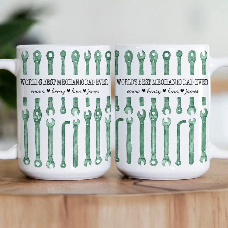 Best-Mechanic-Dad-Ever-Custom-Kid-Names-Fathers-Day-Gifts-Personalized-Mug-3