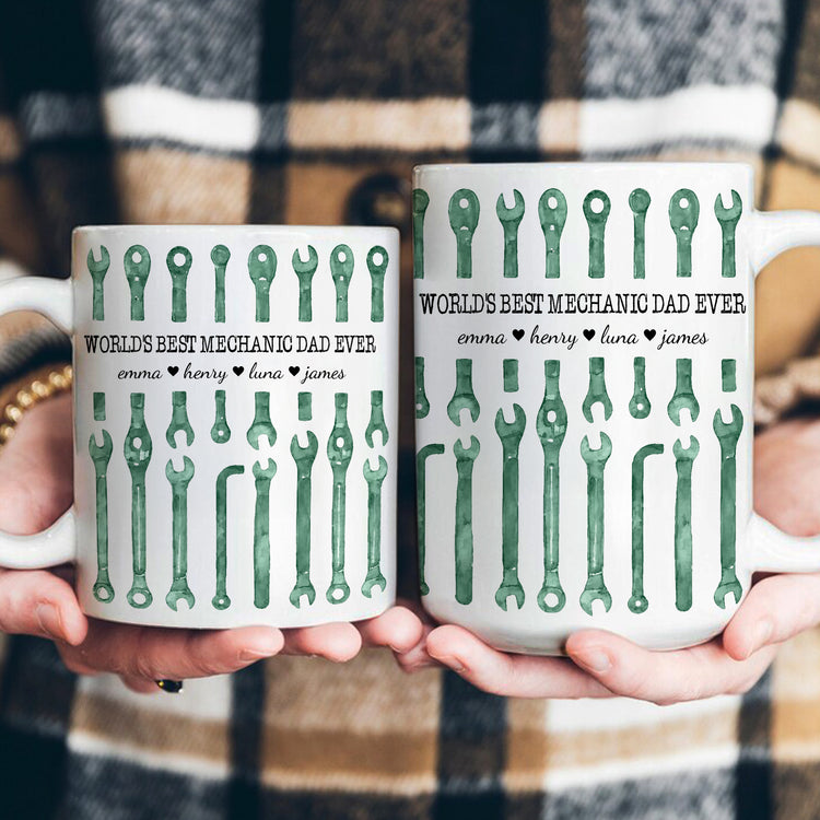 Best-Mechanic-Dad-Ever-Custom-Kid-Names-Fathers-Day-Gifts-Personalized-Mug-4