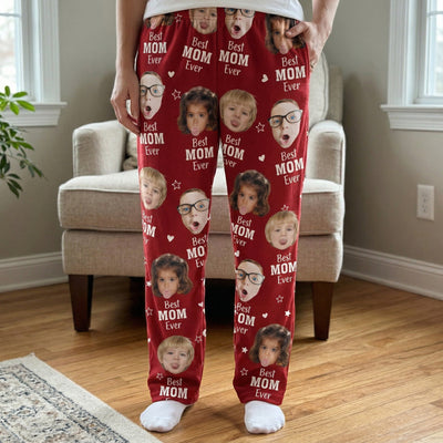 Mother's Day Gifts, Best Mom Ever Gift For Mom Custom Kids Faces - Personalized Lounge Pants