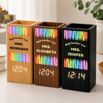 Best-Teacher-Ever--Personalized-Pen-Holder-With-Clock-1