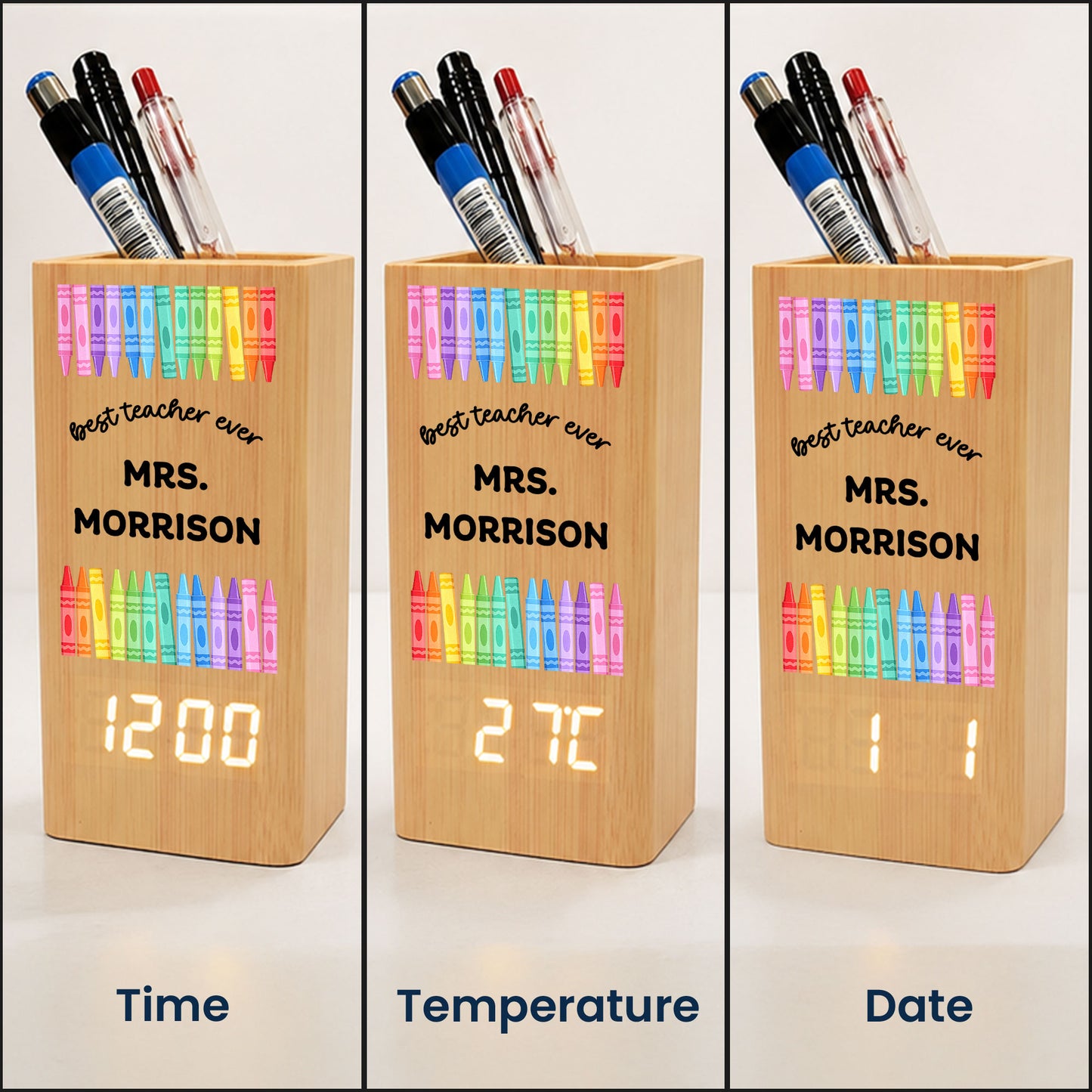 Best-Teacher-Ever--Personalized-Pen-Holder-With-Clock-4