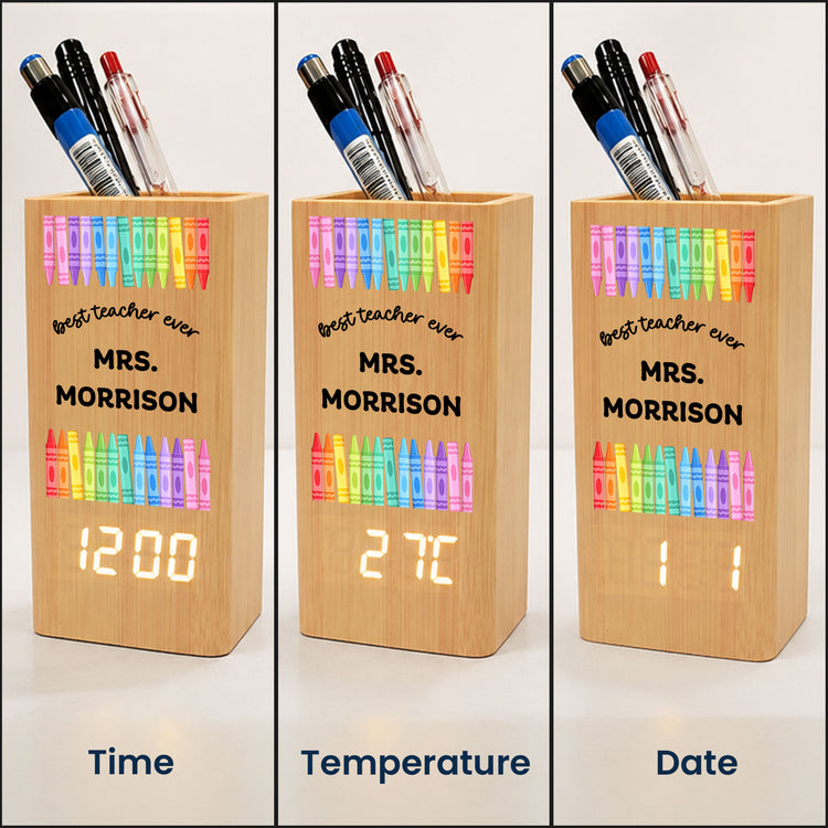 Best-Teacher-Ever--Personalized-Pen-Holder-With-Clock-4
