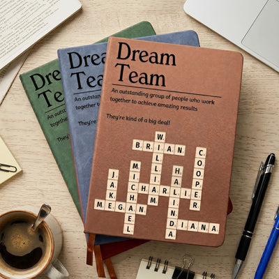 Best Team Coworker Mug Scrabble Custom Name Thank You Gift For Coworkers, Friends - Personalized Journal