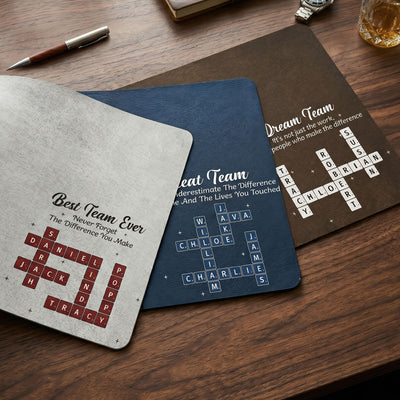Best Team Ever - Custom Crossword Puzzle - Exchange Gifts, Bulk Office Gifts For Coworkers - Personalized Desk Mat