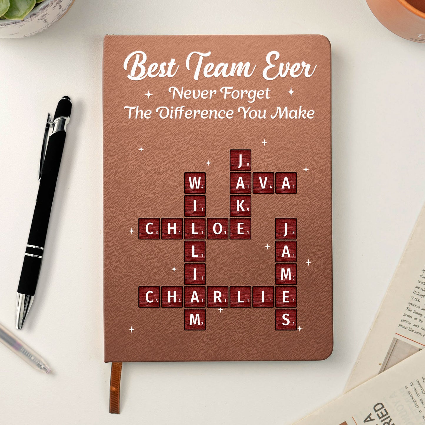 Best-Team-Ever-Custom-Crossword-Puzzle-Exchange-Gifts,-Bulk-Office-Gifts-For-Coworkers-Personalized-Journal-2