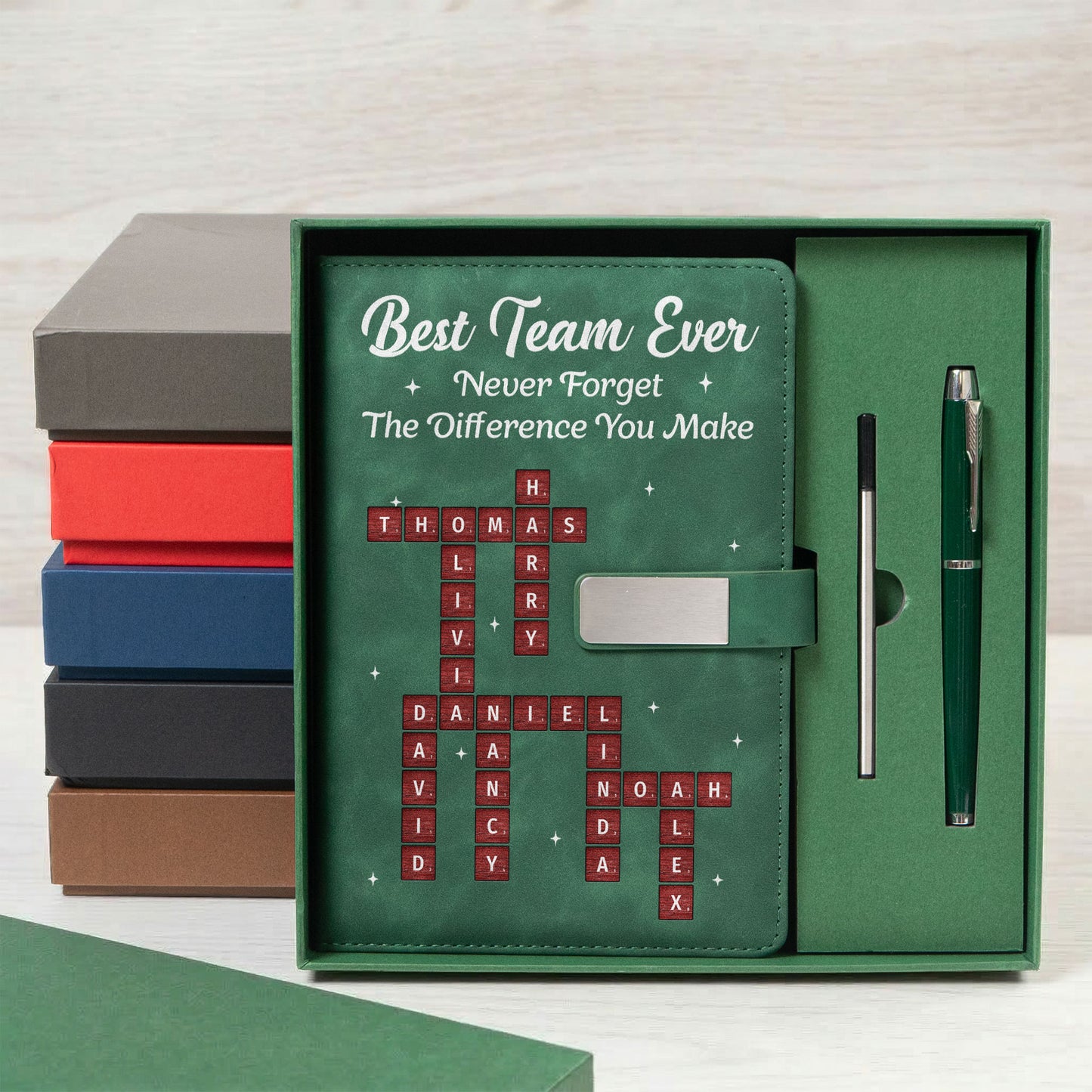 Best-Team-Ever-Custom-Crossword-Puzzle-Exchange-Gifts,-Bulk-Office-Gifts-For-Coworkers-Personalized-Notebook-Set-6