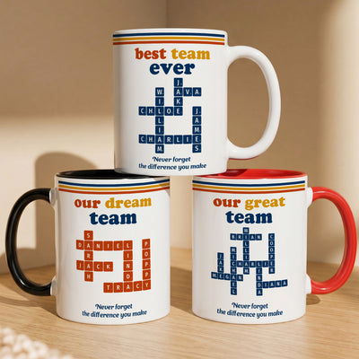 Best Team Ever Custom Name Scrabble Vintage Style - Personalized Mug