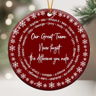 Best Team Ever - Custom Name Word Wreath, Bulk Gifts For Coworkers Team - Personalized Ornament