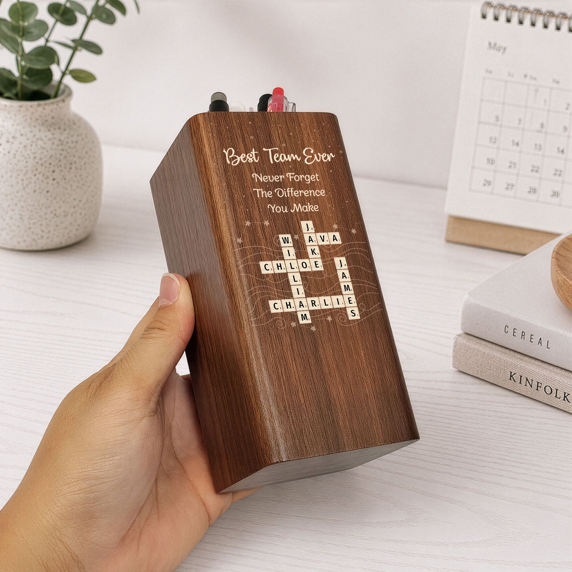 Best-Team-Ever-Scrabble-For-Coworker-Personalized-Pen-Holder-With-Clock-3