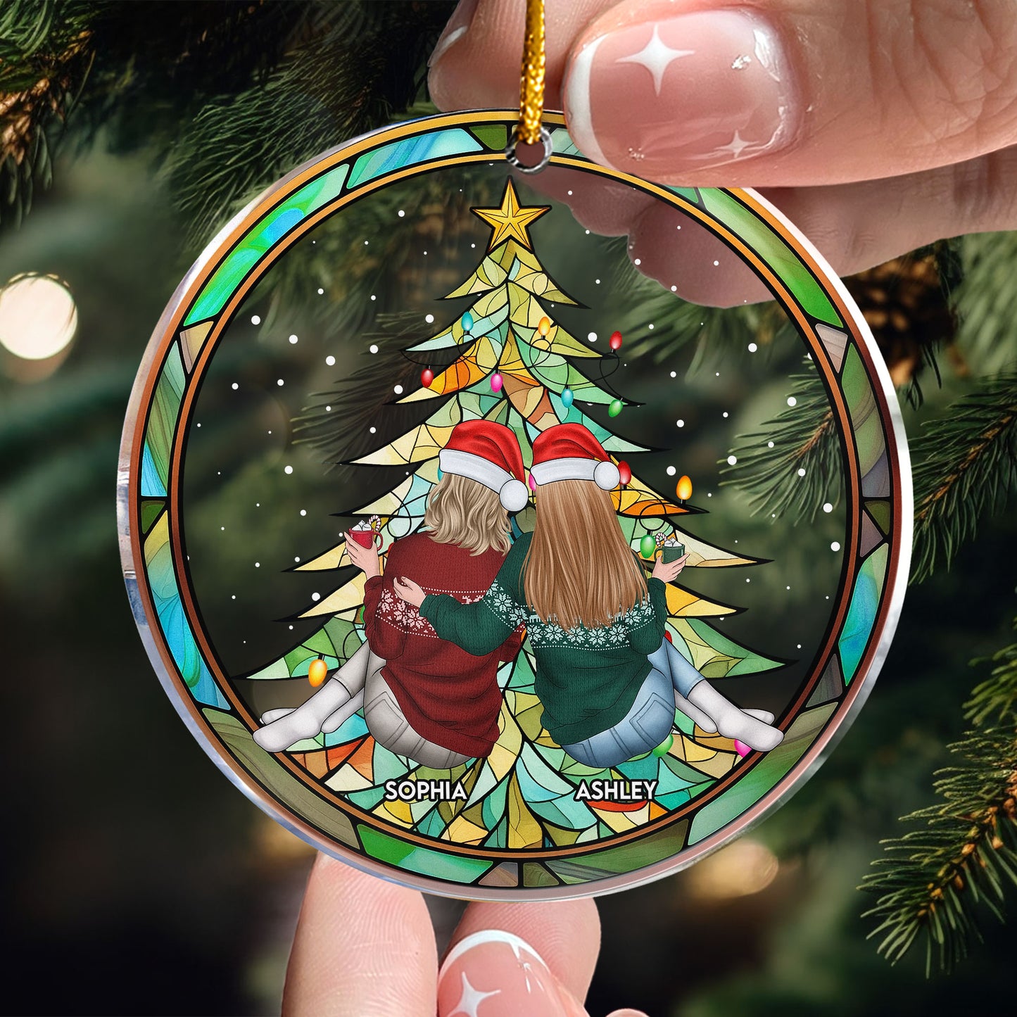 Mother & Daughter, Sister, Bestie By Your Side - Personalized Acrylic Ornament