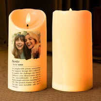 Bestie Definition, Soul Sister Definition - Friendship Gift - Personalized Photo LED Candle