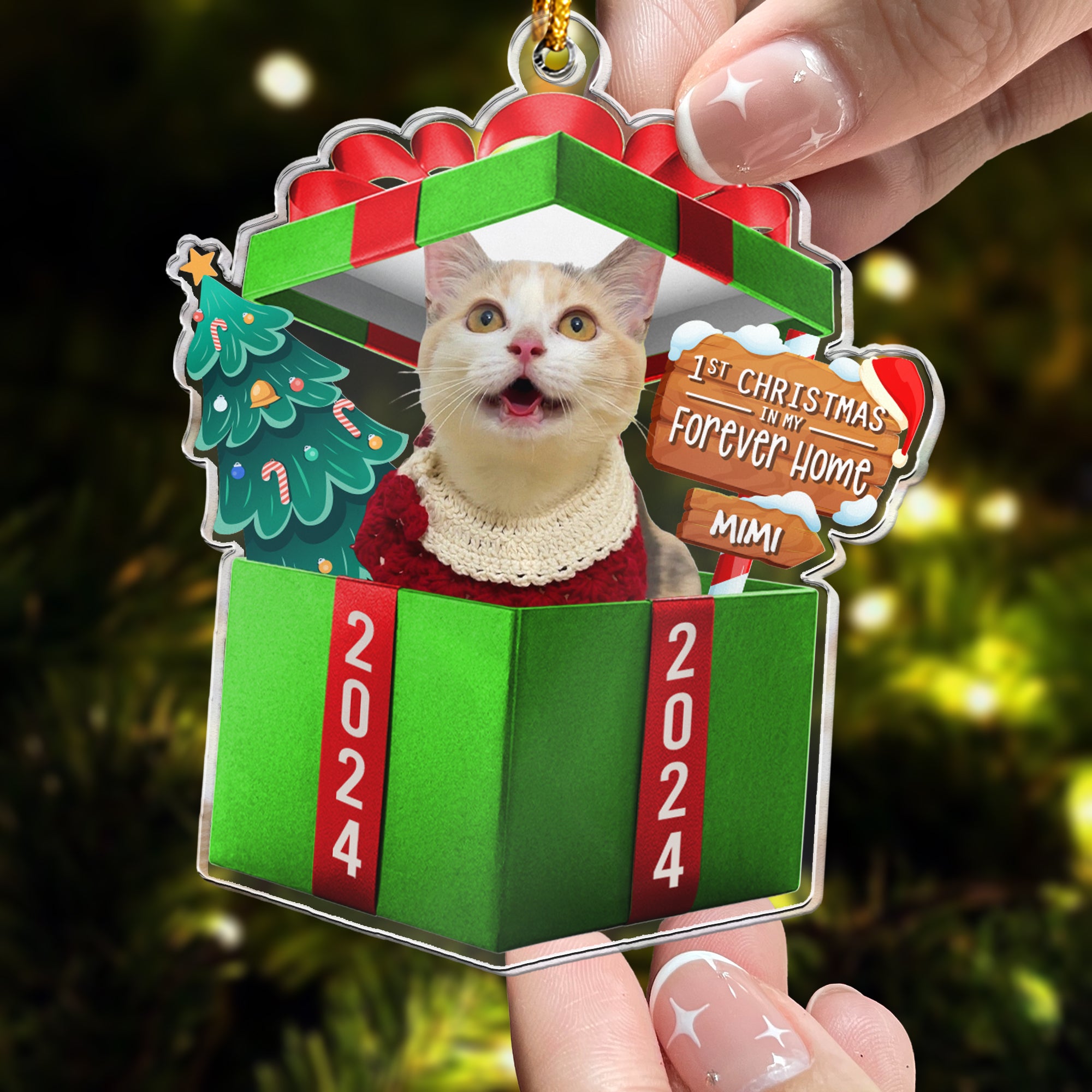 1st Christmas In My Forever Home - Personalized Acrylic Photo Ornament