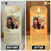Bestie Definition, Soul Sister Definition - Friendship Gift - Personalized Photo LED Candle