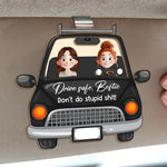 Bestie Don't Do Stupid Shit - Personalized Wooden Car Visor Clip