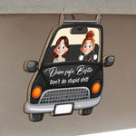 Bestie Don't Do Stupid Shit - Personalized Wooden Car Visor Clip
