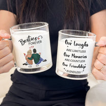 Bestie Mug Our Laughs Are Limitless - Personalized Glass Mug