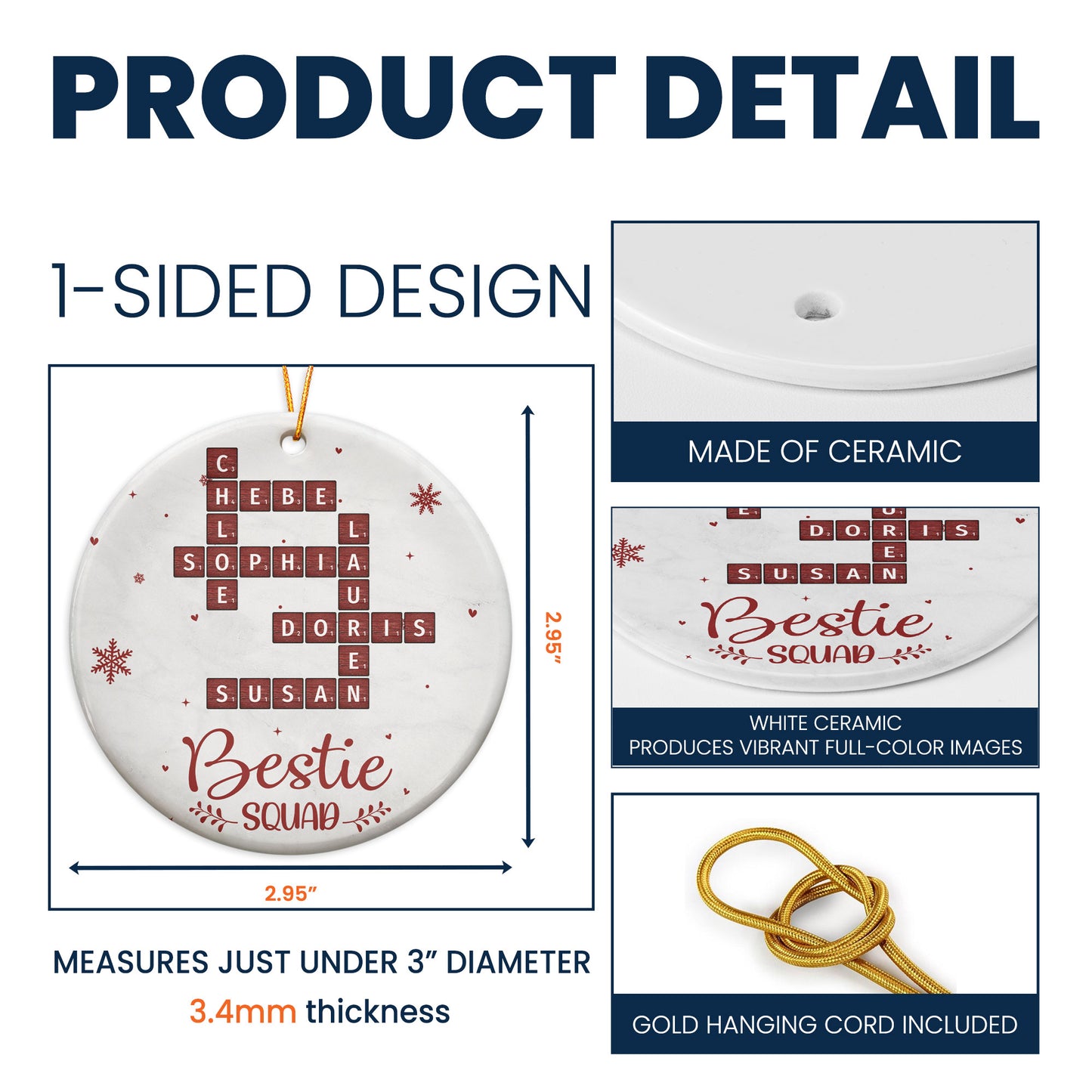 Bestie Squads - Personalized Ceramic Ornament